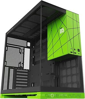 Фото Geometric Future Model 5 Glass w/o PSU Black/Green (GEO-M5-BNV)