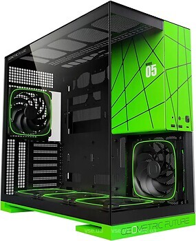 Фото Geometric Future Model 5F Glass w/o PSU Black/Green (GEO-M5F-BNV)