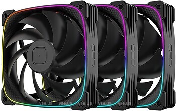 Фото Geometric Future Squama 3003-12 ARGB Triple Pack Black (GEO-S3003B-12T)