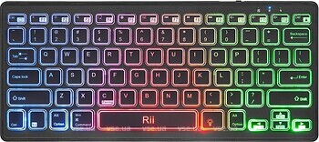 Фото RiiTek K09 Multimedia Bluetooth Keyboard With Rainbow Backlit Black Bluetooth