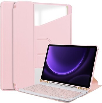 Фото BeCover 360° Rotatable for Galaxy Tab S9 Plus SM-X810/SM-X816 S9 FE Plus SM-X610/SM-X616 Pink Bluetooth (710396)