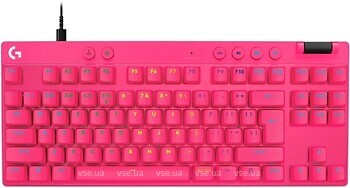 Фото Logitech G Pro X TKL Rapid Wired Gaming Keyboard Magenta USB (920-013253)