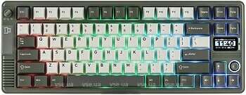 Фото EPOMAKER RT85 RGB Mechanical CreamyJade Switch Green/White Bluetooth/USB (RT85-GW-CJ-UA)