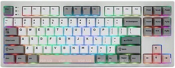 Фото EPOMAKER TH87 RGB Mechanical Sea Salt Silent Switch White/Grey/Pink Bluetooth/USB (TH87-WG-S-UA)