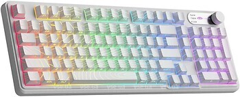 Фото MageGee GK960 RGB Wireless White Topographic Bluetooth/USB (6971969729056)