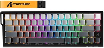 Фото Attack Shark X68PRO HE Magnetic Switch Gradient Black Bluetooth/USB (6972792471075)