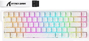 Фото Attack Shark X68PRO HE Magnetic Switch White Bluetooth/USB (6972792470627)
