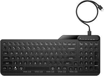 Фото HP 400 Backlit Wired Keyboard Black USB (7N7C0AA)