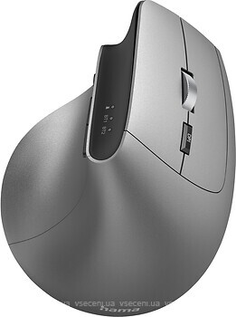 Фото Hama EMW-700 Ergonomic Vertical Mouse Grey Bluetooth/USB