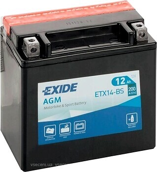 Фото Exide AGM 12V 12Ah ETX14-BS