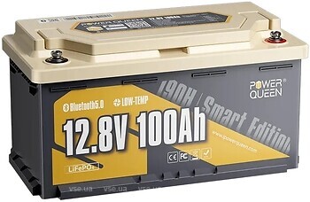 Фото Power Queen 190H 12.8V 100Ah (P12V100-100-RV190-BT-4-AC150)