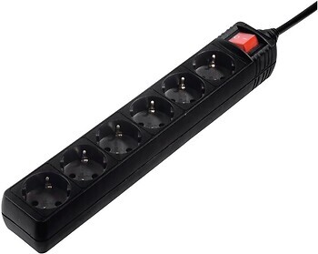 Фото Hama 3 м 6xSchuko Black (00137265)