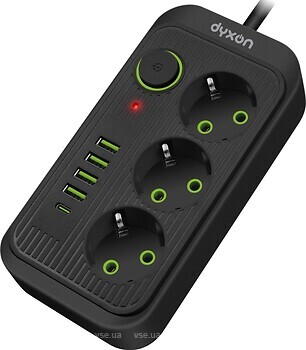 Фото Dyxon Power Switch 3+5 USB-A+USB-C (DXN-3M-MFP-35PD-B)