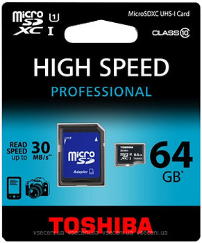 Фото Toshiba microSDXC Class 10 UHS-I 40MB/s 64Gb