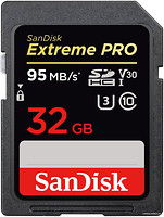 Фото SanDisk Extreme Pro SDHC Class 10 UHS-I U3 V30 32Gb (SDSDXXG-032G-GN4IN)