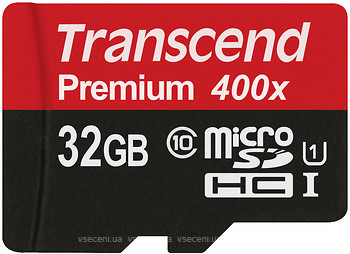 Фото Transcend Premium microSDHC Class 10 UHS-I 400x 32Gb (TS32GUSDCU1)