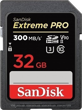 Фото SanDisk Extreme Pro SDHC UHS-II U3 300 MB/s 32Gb (SDSDXDK-032G-GN4IN)