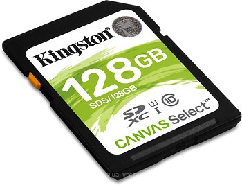 Фото Kingston Canvas Select SDXC Class 10 UHS-I U1 128Gb (SDS/128GB)