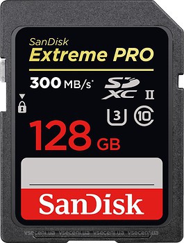 Фото SanDisk Extreme Pro SDXC Class 10 UHS-II U3 128Gb (SDSDXPK-128G-GN4IN)
