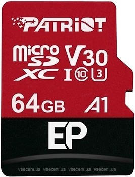 Фото Patriot EP microSDXC Class 10 UHS-I U3 V30 A1 64Gb (PEF64GEP31MCX)