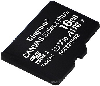 Фото Kingston Canvas Select Plus microSDHC Class 10 UHS-I U1 16Gb (SDCS2/16GBSP)