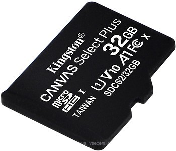 Фото Kingston Canvas Select Plus microSDHC Class 10 UHS-I U1 32Gb (SDCS2/32GBSP)