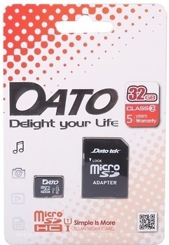 Фото Dato microSDHC Class 10 UHS-I 32Gb (DTTF032GUIC10)