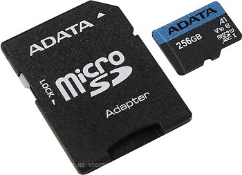 Фото ADATA Premier microSDXC Class 10 UHS-I U1 V30 256Gb (AUSDX256GUICL10A1-RA1)