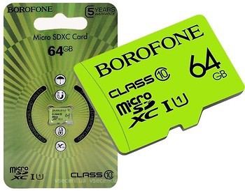 Фото Borofone MicroSDXC Class 10 UHS-I 64Gb