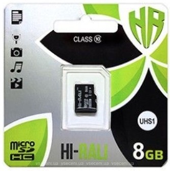 Фото Hi-Rali microSDHC Class 10 UHS-I 8Gb (HI-8GBSD10U1-00)