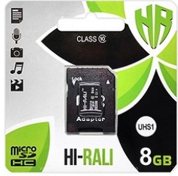 Фото Hi-Rali microSDHC Class 10 UHS-I 8Gb (HI-8GBSD10U1-01)