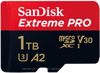 Фото SanDisk Extreme Pro microSDXC UHS-I U3 V30 A2 1Tb (SDSQXCZ-1T00-GN6MA)