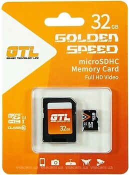 Фото GTL Golden Speed microSDHC Class 10 UHS-I 32Gb (GTL-32-Micro)