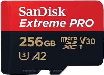 Фото SanDisk Extreme Pro microSDXC Class 10 UHS-I U3 256Gb (SDSQXCD-256G-GN6MA)