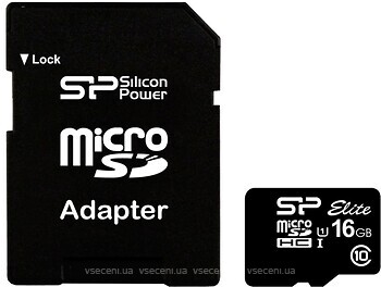 Фото Silicon Power Elite microSDHC Class 10 UHS-I 16Gb (SP016GBSTHBU1V10-SP)