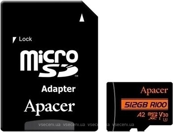 Фото Apacer R100 microSDXC Class 10 UHS-I U3 V30 512Gb (AP512GMCSX10U8-R)