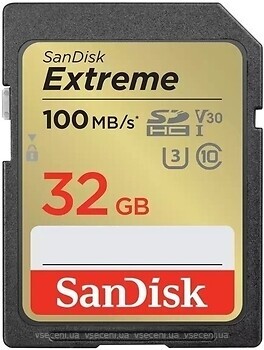 Фото SanDisk Extreme SDHC Class 10 UHS-I U3 V30 32Gb (SDSDXVT-032G-GNCIN)