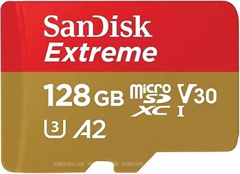 Фото SanDisk Extreme Pro microSDXC UHS-I U3 V30 A2 128Gb (SDSQXAA-128G-GN6GN)