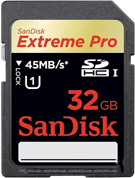 Фото SanDisk Extreme Pro SDHC UHS-I Class 10 32Gb (SDSDXP1-032G-X46)