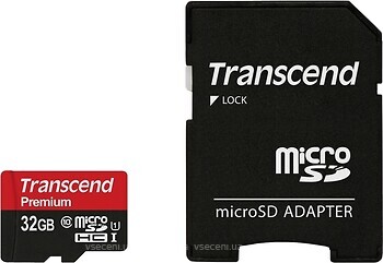 Фото Transcend Premium microSDHC Class 10 UHS-I 400x 32Gb (TS32GUSDU1)