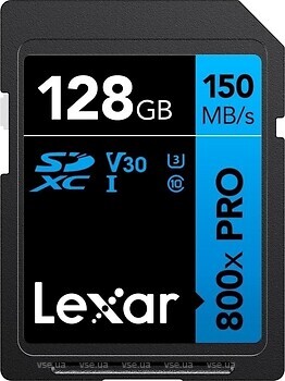 Фото Lexar High Performance 800x Pro SDXC UHS-I U3 V30 128Gb (LSD0800P128G-BNNNG)