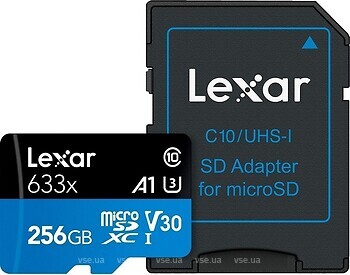 Фото Lexar High-Performance 633x microSDXC UHS-I V30 A1 256Gb (LSDMI256BB633A)