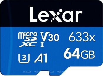 Фото Lexar High-Performance 633x microSDXC UHS-I V30 A1 64Gb (LMS0633064G-BNNNG)