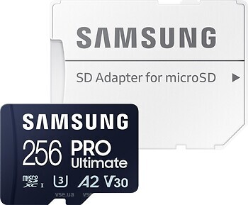 Фото Samsung Pro Ultimate microSDXC Class 10 UHS-I U3 A2 V30 256Gb (MB-MY256SA)