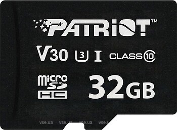 Фото Patriot VX microSDHC Class 10 UHS-I V30 32Gb (PSF32GVX31MCH)