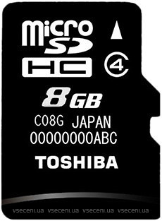 Фото Toshiba microSDHC Class 4 8Gb