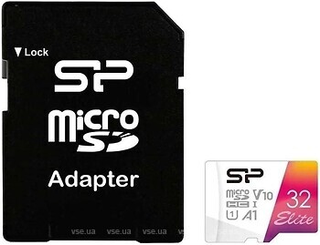 Фото Silicon Power Elite microSDHC UHS-I Class 10 32Gb (SP032GBSTHBV1V20SP)