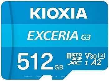 Фото Kioxia Exceria G3 microSDXC Class 10 UHS-I U3 V30 512Gb (LMEX3L512GG2)