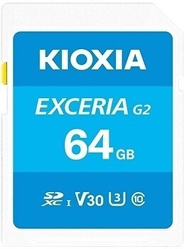 Фото Kioxia Exceria G2 SDXC Class 10 UHS-I U3 V30 64Gb (LNEX2L064GG4)