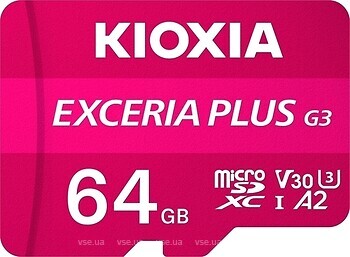 Фото Kioxia Exceria Plus G3 microSDXC Class 10 UHS-I U3 V30 64Gb (LMPL3M064GG2)